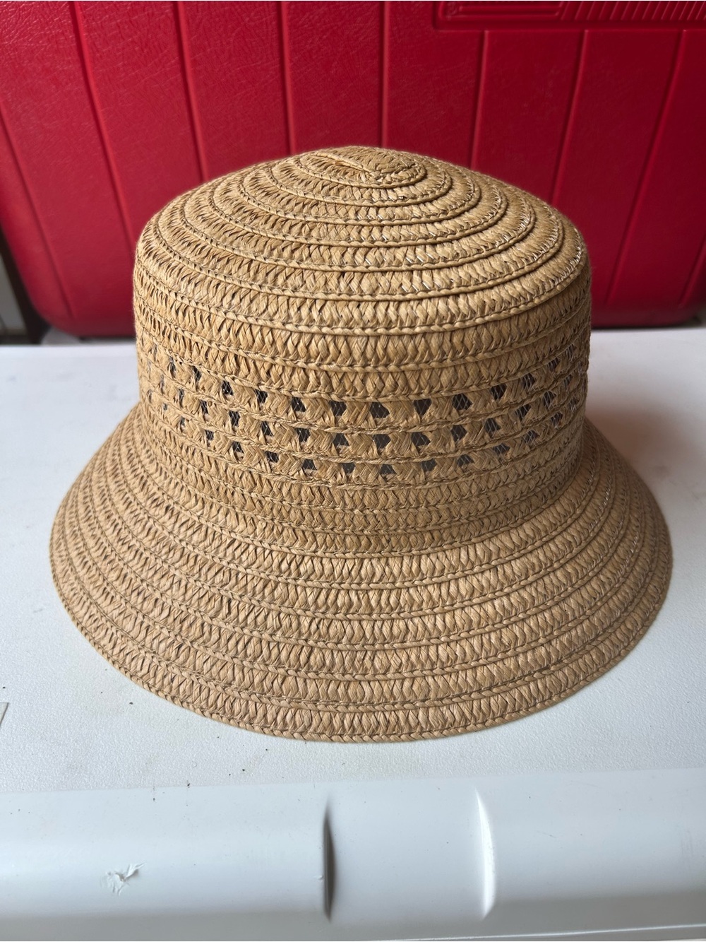 Serra Straw Bucket Hat in Natural Tan